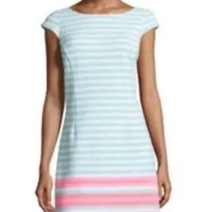 Lilly Pulitzer Aqua and Pink Striped Mini Dress